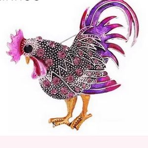 Big Rooster Brooch French Jewelry Fashion Multicolor Crystal Rhinestone Brooche